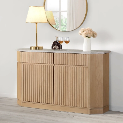 Qwin Server in Natural Marble & Oak