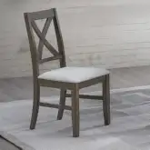 Marit Dining Chair in Gray Wood & Neutral Fabric (Set of 2)