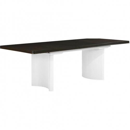 Carena 78" Extension Dining Table in White & Brown Finish