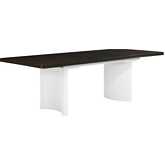 Carena 78" Extension Dining Table in White & Brown Finish