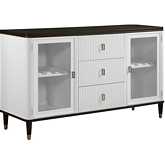 Carena Server in White & Brown Finish