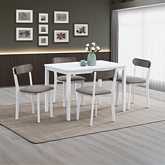 Fidelity 5 Piece Dining Set in White & Gray Finish
