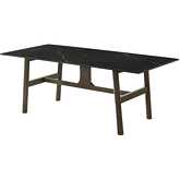 Destin 71" Dining Table in Sintered Stone, Tempered Glass & Walnut Finish