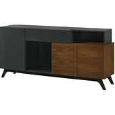 Destin Server in Two-Tone Walnut and Grey Finish