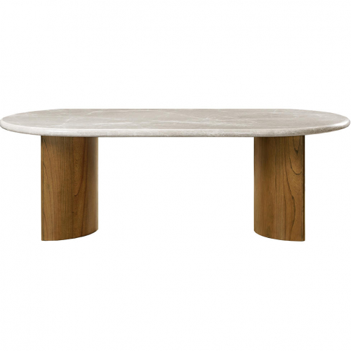 Darcy 87" Dining Table in Faux Marble Top & Dark Walnut Finish