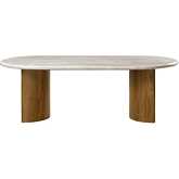 Darcy 87" Dining Table in Faux Marble Top & Dark Walnut Finish