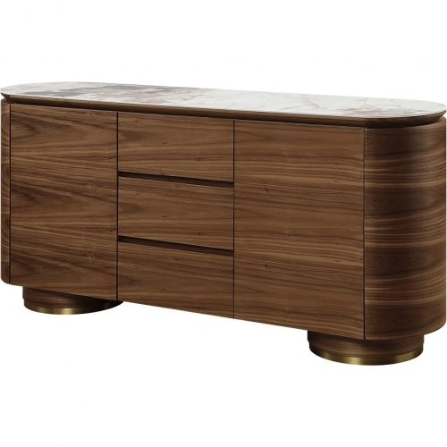 Willene Server in Ceramic & Dark Oak Finish Wood
