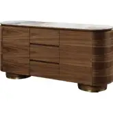 Willene Server in Ceramic & Dark Oak Finish Wood