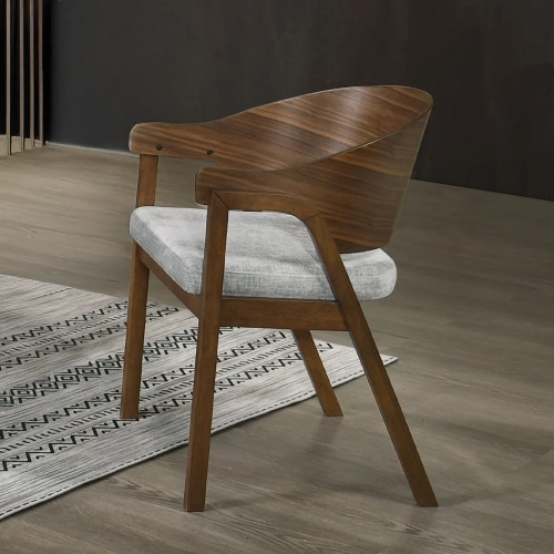 Hoyte Dining Arm Chair in Walnut Finish (Set of 2)