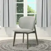 Mallin Dining Chair in Gray Chenille & Walnut Finish (Set of 2)