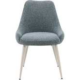 Laela Dining Chair in Light Blue Boucle & White Finish (Set of 2)