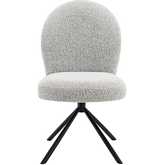 Lawton Swivel Dining Chair in Gray Boucle & Black Finish (Set of 2)