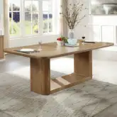 Zoey 95" Dining Table in Natural Finish Oak Wood