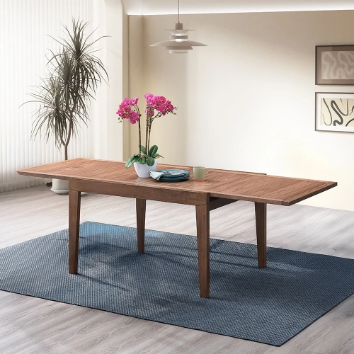 Mayah 47" Extension Dining Table in Walnut Brown Finish