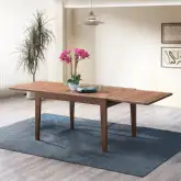 Mayah 47" Extension Dining Table in Walnut Brown Finish