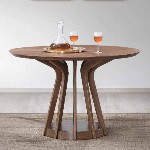 Seda 47" Round Dining Table in Walnut Finish
