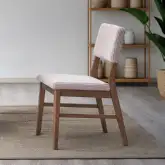 Seda Dining Chair in Dusty Mauve Pink Corduroy & Walnut Finish (Set of 2)