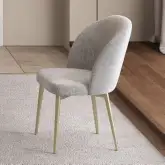 Cora Dining Chair in Champagne Fabric & Golden Champagne Metal (Set of 2)