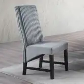 Kini Dining Chair in Gray Corduroy & Black Finish (Set of 2)