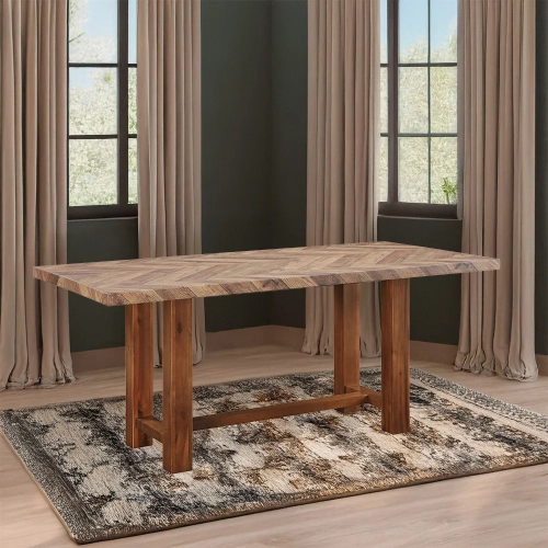 Gilsea Dining Table in Brown Finish Acacia Wood