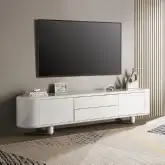 Keely 94" TV Stand in High Gloss White Finish