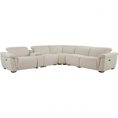Dayana Power Reclining Sectional Sofa in Beige Boucle Fabric