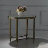 Aditya End Table in Mirrored & Antique Brass