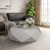 Hanniel Diamond Shape Coffee Table in Antique White Finish