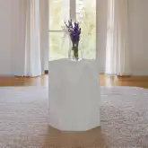 Hanniel Diamond Shape End Table in Antique White Finish