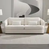 Mariko Sofa with 2 Pillows in Beige Linen