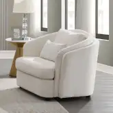 Mariko Accent Chair with Pillow in Beige Linen