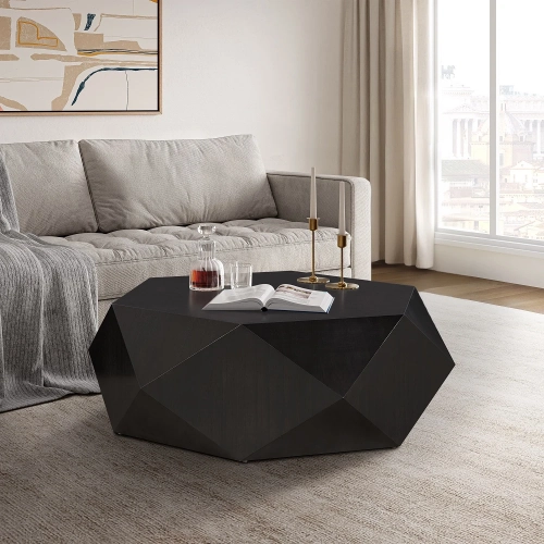 Hanniel Diamond Shape Coffee Table in Black Finish