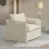 Shane Accent Chair with 2 Pillows in Beige Linen