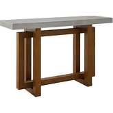 Keven Sofa Table in Faux Concrete Top & Walnut Finish