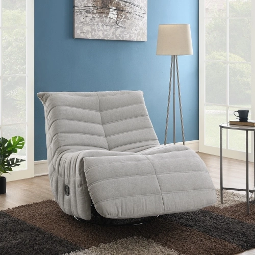 Talmon Swivel Glider Manual Recliner in Oyster Chenille Fabric