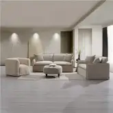 Upendo Loveseat with 2 Pillows in Beige Linen