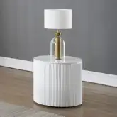 Dyllan End Table in High Gloss White Finish