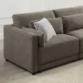 Rylie Modular Sectional Sofa Unit Left Hand Chair in Brown Linen