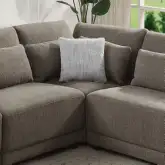 Rylie Modular Sectional Sofa Unit Wedge in Brown Linen
