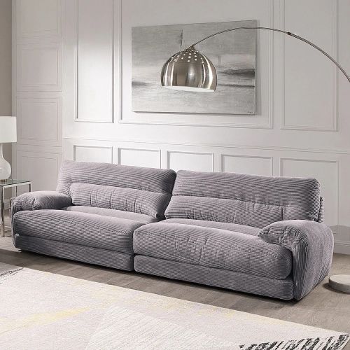 Cadenza 2 Piece Sofa in Gray Corduroy