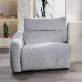 Fullar Modular Left Hand Facing Power Recliner Unit in Light Gary Chenille Fabric