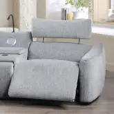Fullar Modular Right Hand Facing Power Recliner Unit in Light Gary Chenille