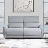 Jeromie Power Recline Sofa with USB Port in Gray Synthetic Leather