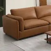 Brighton Modular Sectional Sofa Unit Left Arm Chair in Brown Top Grain Leather