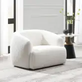 Lucifer Accent Chair in White Shimmer Chenille Fabric