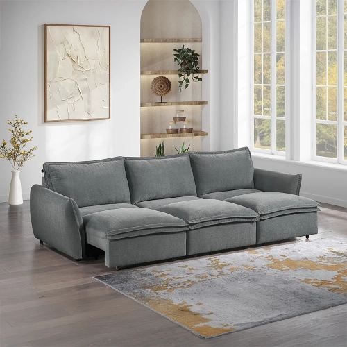 Eaden Power Sleeper Sofa in Gray Chenille