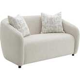 Etienne Loveseat with 3 Pillows in Beige Linen