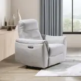 Eastre Power Recliner w/ USB Port in Beige Chenille