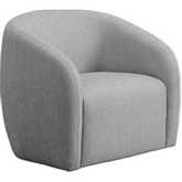 Etienne Swivel Accent Chair in Gray Linen