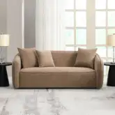 Keith Sofa with 3 Pillows in Brown Chenille